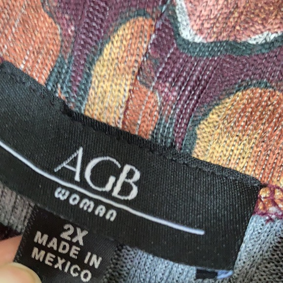 3/$45 AGB floral print top pullover shirt casual boho bohemian office size 2X - Picture 10 of 17